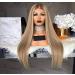 BGHJUE Mid-Section Dyed Wig Straight Hair Gradient Ladies Wig Headgear Wigs