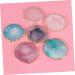 KALLORY Makeup Pallet Round Tray Nail Painting Tray Manicure Resin Palette Gel Finished Nail Art Nail Polish Medium Purple - Buy Online on GoSupps.com