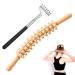Fascia rod wood 41cm massage roller wood with adjustable back scratches 2 pieces massage scooter with handle fascia roller wood for neck legs back body