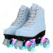 Gets Roller Skates for Women Men 4 Wheels Light Up Indoor Outdoor Roller Skate, High Top PU Leather Beginner Double Row Unisex Roller Skates Blue 41US 10