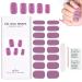 Semi Cured Gel Nail Strips - Purple Semi Cured Nail Wraps - Soft Self-Adhesive Gel Nail Stickers with Nail File Stick - Waterproof French Gel Nall Wrap Stickers with UV Light (Purple)