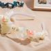 IYOU Flower Wedding Headband Ivory Bowknot Hair Bands Birthday Party Hair Accessories for Girls - Buy Online on GoSupps.com