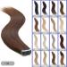Elailite 20PCS Invisible Tape Extensions | Real Remy Human Hair | 40cm #04 Mittles Braun | Long-lasting Natural Look - Buy Online on GoSupps.com