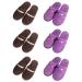 Tianmao 5 pairs of slipper hotels lipper tortier hip slippers with closed toes universal size 28.5 * 11cm coral fleece guest slippers for spa party guests hotel and travel standard size 3 brown 3 purple