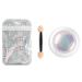 Nail Art Powder Holographic Pearl Nail Powder Art Pigment Powder with Sponge Stick Mirror Effect Pigment Manicure Glitter for DIY Nail Decoration
