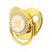 Golden Baby Pacifier - 26 Letters Curved Silicone Bling with Clips for 6-18 Months | International Shipping Available - Buy Online on GoSupps.com