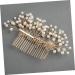 Angoily Metal Hair Clips Gold Hair Clips Bridal Headpiece Leaf Pearl Hair Comb Bridal Hair Comb Rhinestone Bridal Rhinestone Hair Clip Crystal Headpiece Wedding Accessories Bride - Buy Online on GoSupps.com