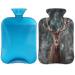 Wildlife deer hot water bottle with a fluffy cover 2l capacity hot bottles for children men women winter animals deer warm water bottle for cozy nights pain relief back