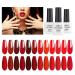 AIMEILI Soak Off LED Classic Maroon Brown Gel Nail Polish Red Color Nail Polish for Valentine's Day Girlfriend Women Mom Mother Gift Set Of 12pcs X 8ml - Kit Set 15 KIT12