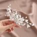 Vakkery Bridal Wedding Hair Comb - Silver Pearl Hair Clips & Flower Hair Accessories for Women & Girls - Buy Online on GoSupps.com