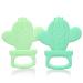 PrimaStella Silicone Cactus Teethers for Infants  Babies and Toddlers - Safety Tested - BPA Free - Cute  Soothing  Easy to Hold - Baby Teether Toy Set of 2 - Green & Neo Mint