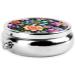 Flower Diamond Paintings Round Pill Box - Cute Mini Travel Pill Box Metal Organizer for Vitamins & Medications - Buy Online on GoSupps.com