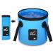 Esthesia Collapsible Bucket, 5 Gallon Portable Folding Water Portable Collapsible Wash Basin Folding Bucket Water Container Fishing Bucket for Travelling Camping Hiking Fishing Gardening Blue