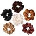 6 Pieces Satin Hair Ties Soft Silk Elastic Hair Band Hair Ties Scrunchies Elastic Hair Bands Suitable for Multiple Scenarios