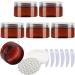 ELEGAM travel pots for cream small pots with lids Pack of 6 100ml Blue Plastic Cream Jars Cosmetic Pots with Clear Lids Containers for Toiletries (Color : Bruin Size : 100ml) 100ml Bruin