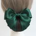 Wine Red Women's Hair Snood with Bowknot Decor - Elastic Mesh Hair Bun Cover Barrette Clip - Buy Online on GoSupps.com