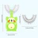 Children's U-Shaped Toothbrush Set - 4 Pieces 360 All-Round Cleaning Food-Grade Silicone Green & Purple for Ages 6-12 - Buy Online on GoSupps.com