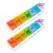 2 Pcs XL Weekly Pill Organizer Arthritis Friendly Travel 7 Day Pill Box Case Large Pill Case with Popup Open Design to Hold Vitamins Fish Oil Supplements and Medication (Rainbow)