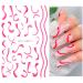 Nail Art Decoration Wraps Line Design Manicure French Decal Color Wave Abstract Nail Stickers(STZ-CS071)