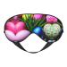 SSIMOO Colorful Easter Eggs Print Double-Sided Eye Mask Soft and Light Blocking for Enhancing Sleep Quality Black