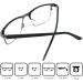 Blue Light Blocking Reading Glasses - Metal Frame, Rectangle Lenses, Anti-Blue Light Filter, 1.0 Dioptres - for Men and Women - Buy Online on GoSupps.com