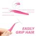 Professional 2-Part Eyebrow & Eyelash Tool Set - Pink Stainless Steel Clips for Hair Removal & Makeup - Buy Online on GoSupps.com