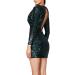 Shop Hanxiulin Green Sequin Evening Dress for Women | Short Christmas Festival Dress - Buy Online on GoSupps.com