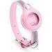 Kocnydey Pink Leather Reflective Airtag Cat Collar - Adjustable Anti-Wing Design with Bell for Small Dogs & Cats (XS 19-26cm) - Buy Online on GoSupps.com