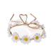 Vividsun BOHO Floral Crown Sunflower Crown Daisy Hair Wreath Wedding Outfits Princess Dress Up Headpiece (Daisy White)