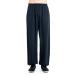 ICNBUYS Men's Kung Fu Tai Chi Pants Cotton Silk Black X-Large