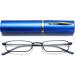 Vevesmundo Metal Reading Glasses - Compact Light Spring Hinge Blue Light Filter 1.0x - Classic Narrow Design with Metal Etui - Buy Online on GoSupps.com