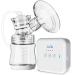 Electric Breast Pump Double with Breastmilk Storage Bags and Adapters 3 Modes and 9 Levels 2 Size Flanges Strong Suction Pain Free Mechanical Keys Rechargeable Breastfeeding Pumps for Home and Travel Simple