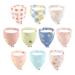 Beboan baby triangular scarf bibs 10 pieces of musselin neckerchiefs drool bibs for young girls soft & absorbing spitting towel of new girl