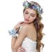 Ever Fairy Flower Wreath Crown Set | Blue Flower Garland Headband & Wristband for Women & Girls - Perfect for Weddings - Buy Online on GoSupps.com