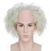 BUYOGET Mens Wig White Blonde Short Curly Wig Mad Scientist Einstein Bald Wig for Cosplay Halloween Party Movie #341 White Blonde