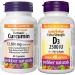 Webber Naturals Turmeric Curcumin Extra Strength & Vitamin D3 2500 IU Extra Strength 180 Softgels For Healthy Bones Teeth and Helps Prevent Vitamin D Deficiency Herbal Supplement + Vitamin D3 Turmeric Curcumin 60 count (Pack of 1)