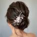 Vakkery Flower Bridal Hair Comb | Pearl & Crystal Wedding Accessories for Women & Girls - Buy Online on GoSupps.com