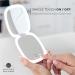 Mavoro LED Lighted Travel Makeup Mirror - Rechargeable 1x/10x Magnification - Daylight LED - Portable Folding Mirror - Touch Sensor - USB - Heavenly Pink - Buy Online on GoSupps.com