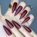 Redykat 24PCS XL Stiletto Matte Press On Nails - Salon Quality Extra Long Dark Red False Nails for Quick Home Manicure - Buy Online on GoSupps.com