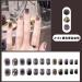 24Pcs/Set Press On Nails Short Black Gold Foil Diamond False Nails Acrylic Fake Nails Full Cover Nails Tips Artificial Finger Manicure Press on nails for Women and Girls - Buy Online on GoSupps.com