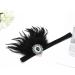 IYOU Feather Gatsby Headband Black Crystal 1920s Headpiece Rhinestone Flapper Hair Pieces Vintage Prom Costume Hair Accessories for Women - Buy Online on GoSupps.com