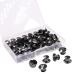 SUBANG 30 Pieces Metal Pin Backs Locking Pin Keepers Locking Clasp with Storage Case Black 30