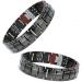 Nihexo magnetic therapy fit plus bracelet super strength magnetic bracelet men's dual magnetic wide titanium magnetotherapy adjustable length magnetic jewelry bracelet for men (black)
