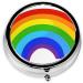 Rainbow Printed Round Pill Box - Portable 3 Compartment Organizer for Travel & Vitamins - Buy Online on GoSupps.com