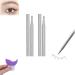 2pcs Double Tip Lower Eyelash Pencil and Eyelash Auxiliary Clip Set Waterproof Liquid Eyeliner Waterproof Liquid Eyeliner Pen Super Slim Eye Liner (Color : Brown+Brown)