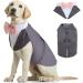 Kuoser Dog Smoking Suit & Bandana Set Pet Fomal Clothes Dogs Mantel with Removable Flying Dog Suit Puppy Costume Shirt For Wedding Halloween Birthday Party S-XXL XXL REGING LEAL: 60 cm gray