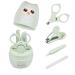 GLOVAL BABY Baby Nail Kit, Baby Manicure Kit and Pedicure kit with Cute Owl Shape Case. Baby Nail Clipper, Scissor, Baby Nail File & Tweezer for Newborn, Infant & Toddler (Green)
