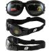 Two Pairs Birdz Bald Eagles Motorcycle Goggles - Glossy Black Frame, Smoke & Yellow Lenses - Buy Online on GoSupps.com