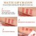 Waterproof Crayon Matte Nude Lipstick Lipliner Pack Set - 3 Colors | Longwear Moisture Smooth Matte Lipliner Pencil Collection with Built-in Sharpener - Buy Online on GoSupps.com