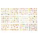 Cartoon Golden Leaves Abstract Face Animal Autumn Maple Leaf Water transfor Decals Nail Stickers(BN1921-1932)